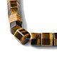 天然石タイガーアイビーズ連売り  六角柱  9~11x12x13.5~14mm  穴：1.2mm  約20個/連  7.64~8.70インチ（19.4~22.2cm） G-F743-03D-4