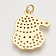 Ciondoli in ottone con zirconi cubici e orecchini a bottone e anelli regolabili set di gioielli SJEW-S043-04-7
