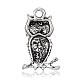 Antique Silver Alloy Rhinestone Owl Pendants for Halloween Jewelry ALRI-J058-21AS-2
