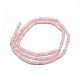 Natural rosa abalorios de cuarzo cadena G-A177-01S-06-2