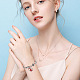 2 pz 2 stili braccialetti di fascino con strass rosa ape e cuore con smalto BJEW-AB00006-6