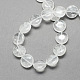 Hebras de cuentas de cristal de cuarzo natural de piedras preciosas redondas planas G-S110-20-2