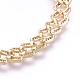 Brass Micro Pave Cubic Zirconia Chain Necklaces NJEW-F167-01G-3