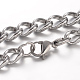 304 Stainless Steel Curb Chain Necklaces and Bracelets Jewelry Sets SJEW-F129-03B-P-1
