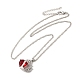 Resin Heart Pendant Necklace with Singapore Chains NJEW-C003-01D-2