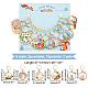 12Pcs 6 Style Alloy Enamel Round Ring with Cat Charm Locking Stitch Markers HJEW-PH01682-2