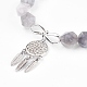 Bracelets de perles en quartz nuageux naturel avec breloque BJEW-O162-D02-2