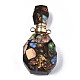 Colgantes de botellas de perfume que se pueden abrir de pirita sintética y jaspe imperial ensamblados G-R481-14E-2