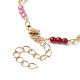 Brass & Round ABS Imitation Pearl Beaded Chain Bracelet Making AJEW-JB01150-24-3