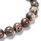 Bracelets de perles extensibles en agate multicolore naturelle G-A185-01E-3