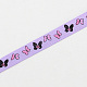 Single Face Butterfly Printed Polyester Grosgrain Ribbon OCOR-S033-9mm-02-1