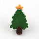 手作りのクリスマスツリーポリマークレイペンダント  グリーン  30x19x7mm  穴：1mm CLAY-R060-24-2