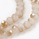Chapelets de perles en verre électroplaqué GLAA-K027-HR-C04-3