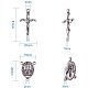 PandaHall Elite 10 sets Tibetan Style Oval 1/2 Rosary Virgin Center Pieces Chandelier Links with Crucifix Cross Pendants PALLOY-PH0009-01-2