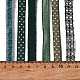 18 ヤード 6 スタイルのポリエステル リボン  DIY手作りクラフト用  髪のちょう結びとギフトの装飾  グレーのカラーパレット  濃い緑  3/8~1/2インチ（10~12mm）  約3ヤード/スタイル SRIB-C001-G01-4