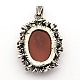 Geamstone Natural Red Agate Oval Gothic Pendants G-D559-12-2