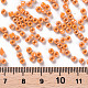 8/0 ガラスシードビーズ  不透明な色の光沢の  ラウンド  ダークオレンジ  3mm  穴：1mm  約10000個/ポンド SEED-XCP0001-10-3