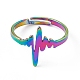 Ionenplattierung (IP) 201 verstellbarer Herzschlag-Ring aus Edelstahl für Damen RJEW-K238-02M-1