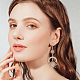 ANATTASOUL 4 Pairs 4 Style Crescent Moon & Star Rhinestone Front Back Stud & Dangle & Leverback Earrings EJEW-AN0001-62-6