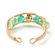 Electroplate Faceted Glass Beads Cuff Rings for Teen Girl Women RJEW-TA00013-6