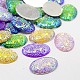 Mixed Color AB Color Plated Resin Oval Cabochons X-CRES-Q024-M-1