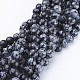 Naturschneeflocke Obsidian Perlen Stränge X-GSR009-1