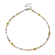 Glass Seed & Acrylic Smiling Face & Imitation Pearl Beaded Necklace for Women NJEW-JN04292-2