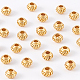 BENECREAT 30Pcs Round Brass Matte Spacer Beads Real 18K Gold Plated Beads-5x3.8mm(Hole: 1.8mm) for Necklaces KK-BC0005-52MG-4