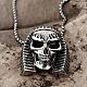 Rock Punk 316L Surgical Stainless Steel Skull Pendant Necklaces For Men NJEW-BB01192-2
