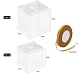 折り畳み式の透明なペットボックス  結婚披露宴のベビーシャワーの荷箱のため  ポリエステルオーガンジーリボン付き  透明  完成品：5~8x5~8x5~8cm CON-SZ0001-09-5