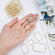 CHGCRAFT 140 Pcs 7 Styles Hollow Pendant Frame Pendant bezels for Resin Brass Linking Rings for Jewelry Making DIY for Earring Making FIND-CA0006-07-3