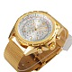 ステンレススチールクォーツ腕時計  ゴールドカラー  245x24mm  ウォッチヘッド：52x55x14.5mm WACH-A003-06-4