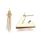 Brass Triple Triangle Stud Earrings EJEW-G321-12G-3