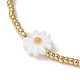 Bracelets de perles tressées en coquillage naturel et graines de verre BJEW-JB09920-3