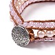 Natürliche Rosenquarz Perlen Schnur Armbänder BJEW-K214-A04-2