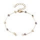 Fabrication de bracelets de chaîne à maillons en perles de cube en laiton faits à la main AJEW-JB01150-40-1