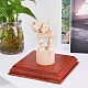 FINGERINSPIRE Nature Wood Display Base Square Orange Red Wooden Base 12.5x12.5x2cm Wood Display Stand Wooden Pedestal for Figure Toy Model DIY Crafts Display or Home Decoration AJEW-WH0251-17-5