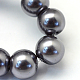 Cottura dipinto di perle di vetro perlato fili di perline rotondo X-HY-Q330-8mm-73-3