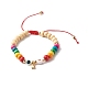 Плетеный браслет из бусин со звездой сглаза в форме сердца для детей BJEW-JB06777-1