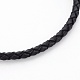 Toma de cable de pulsera de cuero trenzado MAK-L018-04G-2