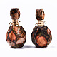Pendenti assemblati per bottiglie di profumo apribili in bronzite sintetica e diaspro imperiale G-S366-060F-4