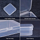 BENECREAT 14 Pack Square Clear Plastic Bead Storage Containers Box Case with Flip-Up Lids for Small Items CON-BC0004-49-5