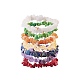 Braccialetti elasticizzati con perline di pietre preziose naturali e sintetiche unisex a 7 colori BJEW-SZ0001-017-1