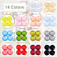 CHGCRAFT 196Pcs 14 Colors Mixed Pearl Resin Buttons Shirt Pearl Buttons Single Hole Flat Round Button Decorative Sewing Buttons for Craft Sewing Childre Buckle 10.5x5.5mm DIY-CA0003-82-5