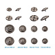 80 Pcs 8 Styles Brass Shank Buttons BUTT-TA0001-10-3