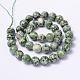 Facettierte natürliche grüne Fleck Jaspis Runde Perlenstränge G-L377-44-10mm-2