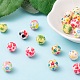 30Pcs 6 Style Opaque Printed Acrylic Beads MACR-FS0001-12-4