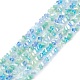 Brins de perles de verre de galvanoplastie de couleur dégradée GLAA-E042-02A-1