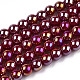 Chapelets de perles en verre opaque électrolytique X-GLAA-T032-P4mm-AB05-1