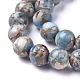 Hebras de perlas de jaspe imperial y turquesa sintéticas ensambladas G-D0006-C02-8mm-01-3